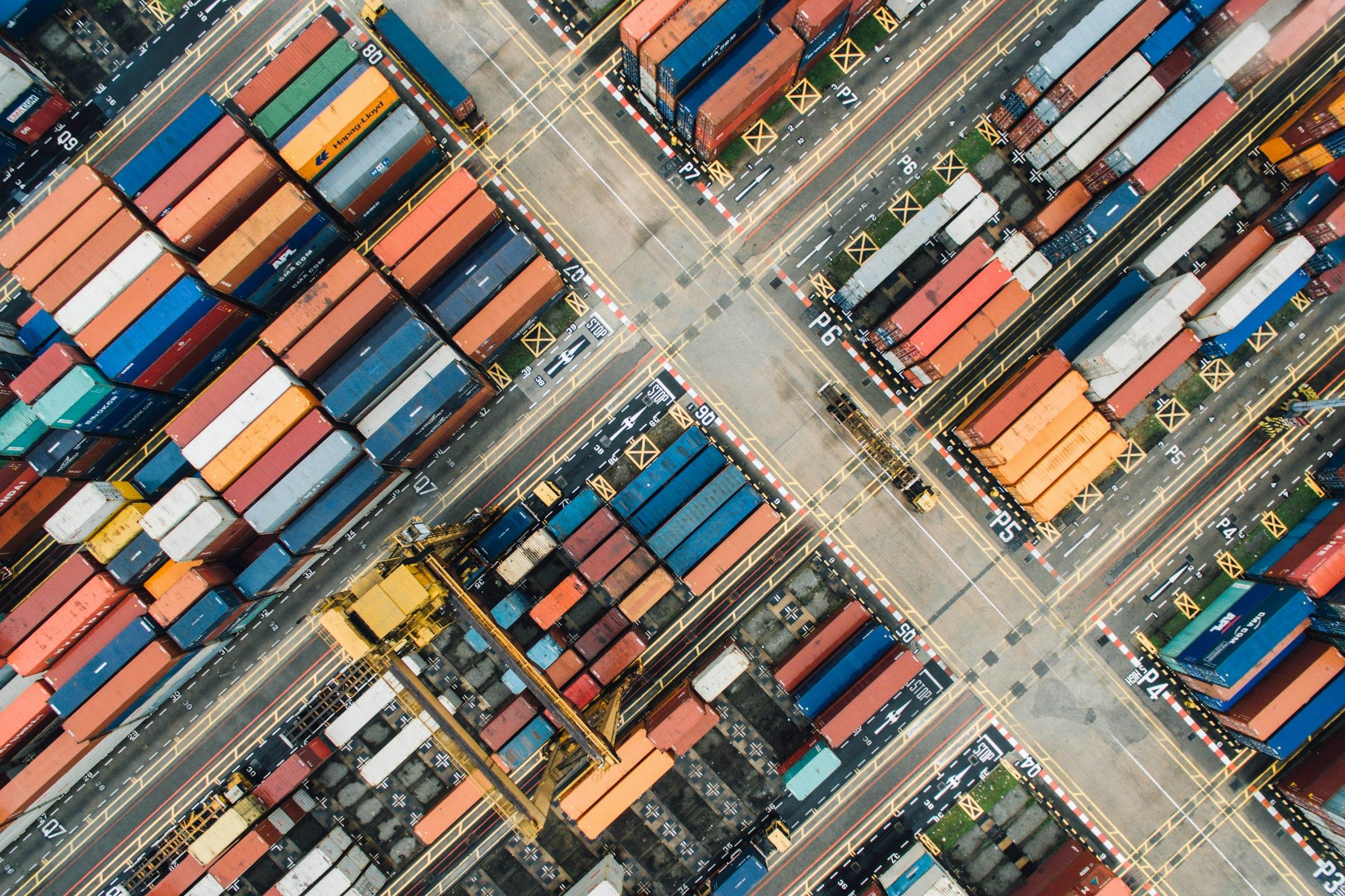 Container terminal seen from above.